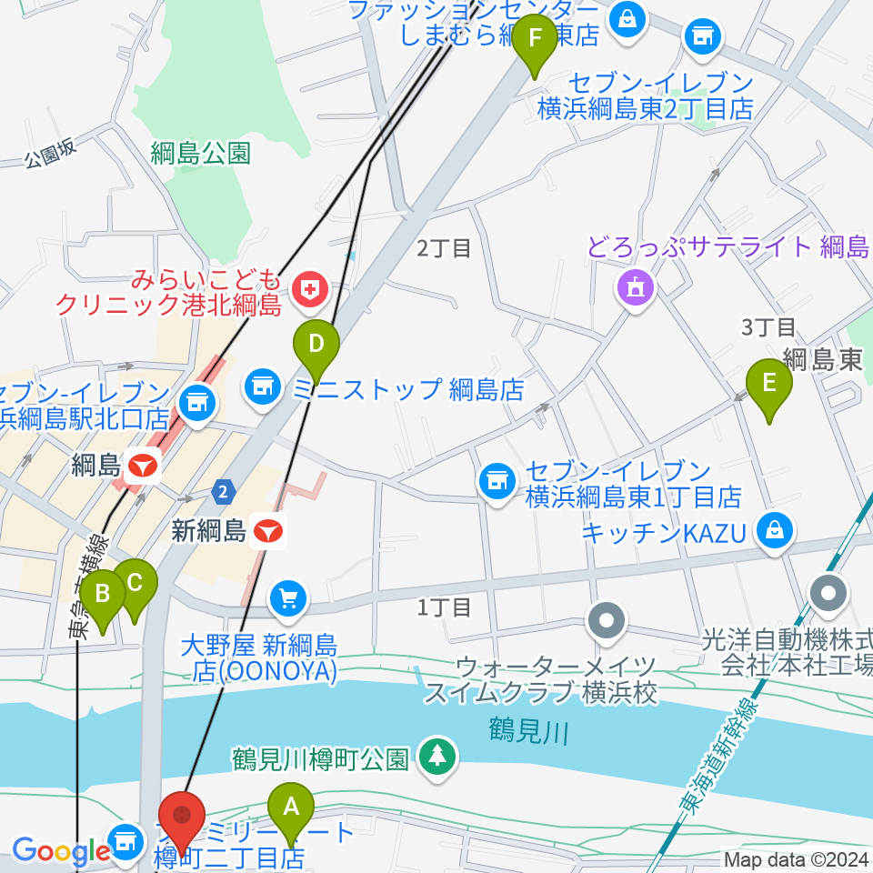 綱島フライドポテト周辺のホテル一覧地図