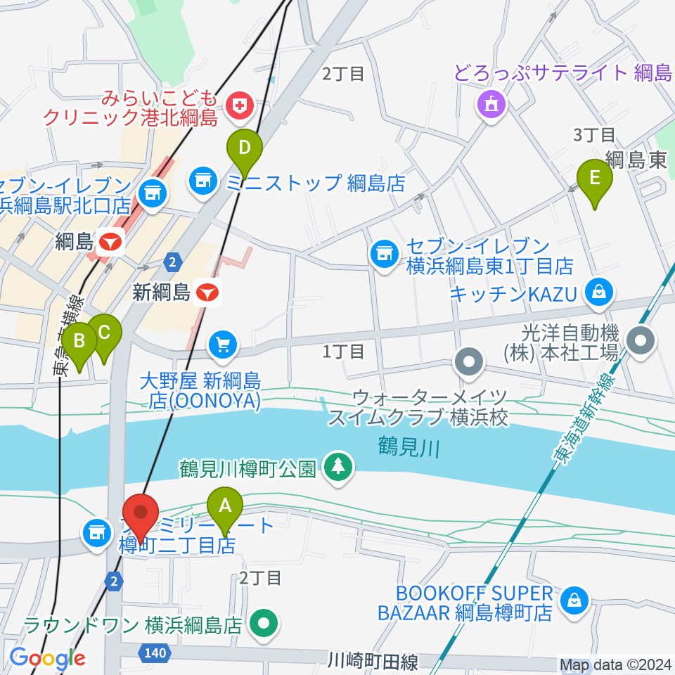 綱島フライドポテト周辺のホテル一覧地図