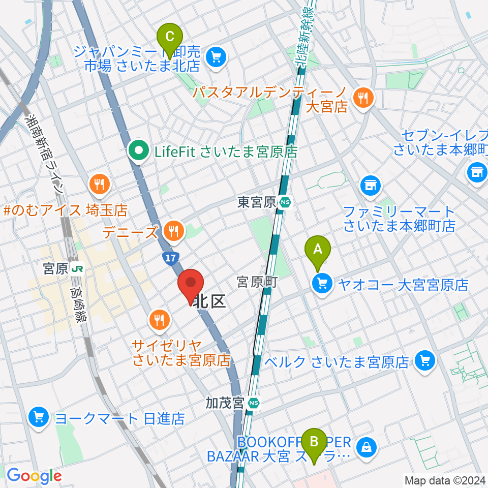 ヒソミネ周辺のホテル一覧地図