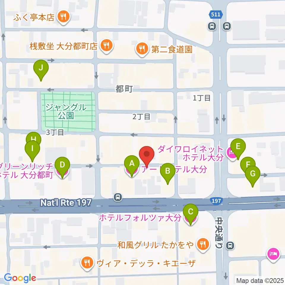 大分音楽館周辺のホテル一覧地図
