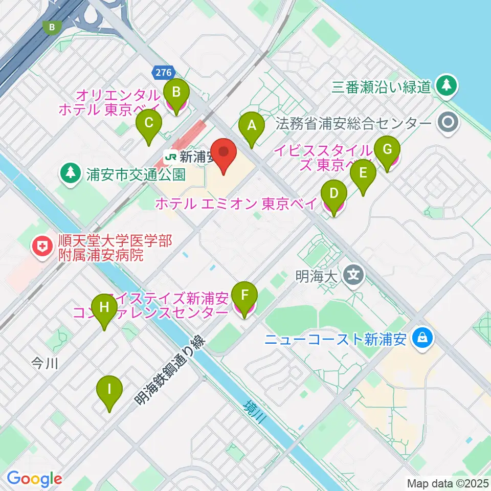 伊藤楽器 新浦安センター周辺のホテル一覧地図