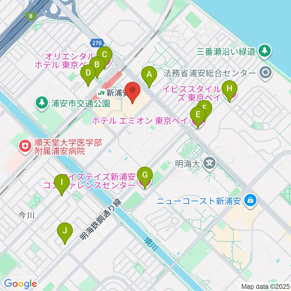 伊藤楽器 新浦安センター周辺のホテル一覧地図