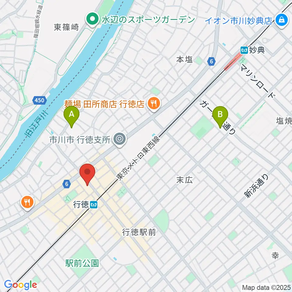 伊藤楽器 行徳センター周辺のホテル一覧地図