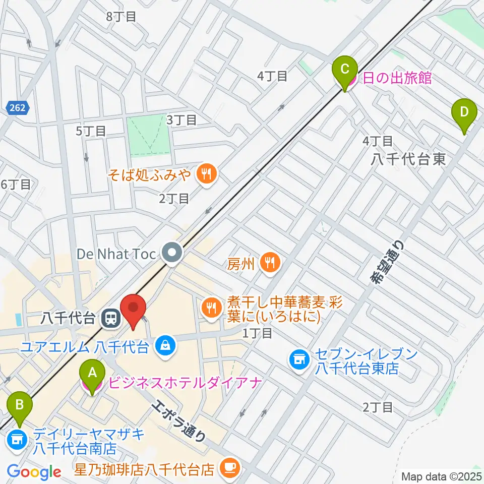 伊藤楽器 八千代台センター周辺のホテル一覧地図