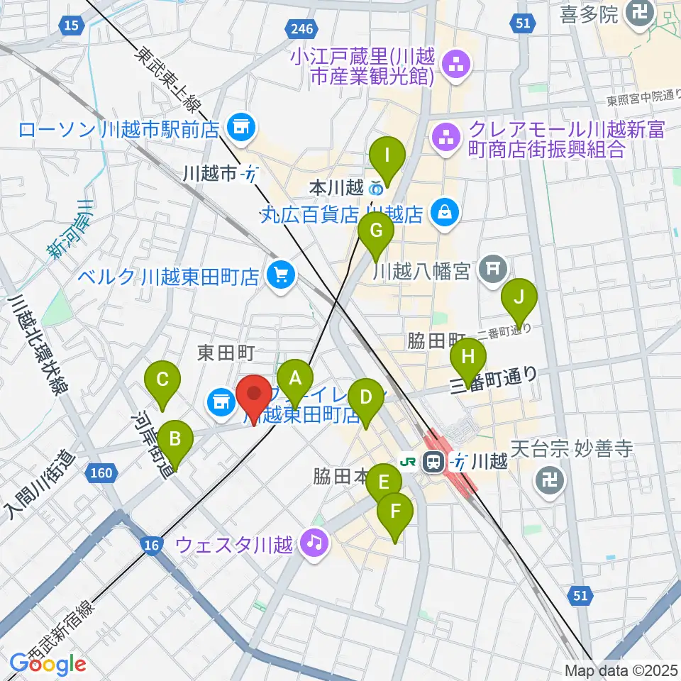 川越DEPARTURE周辺のホテル一覧地図