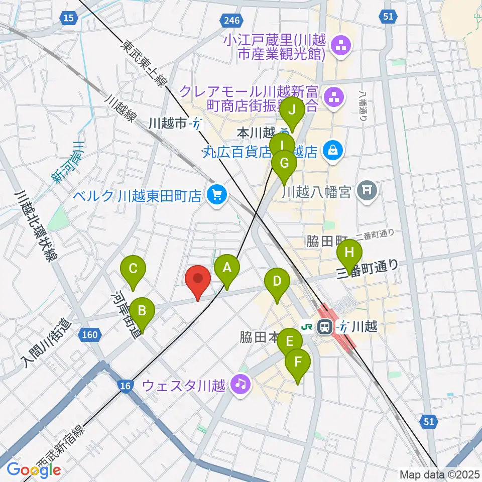 川越DEPARTURE周辺のホテル一覧地図
