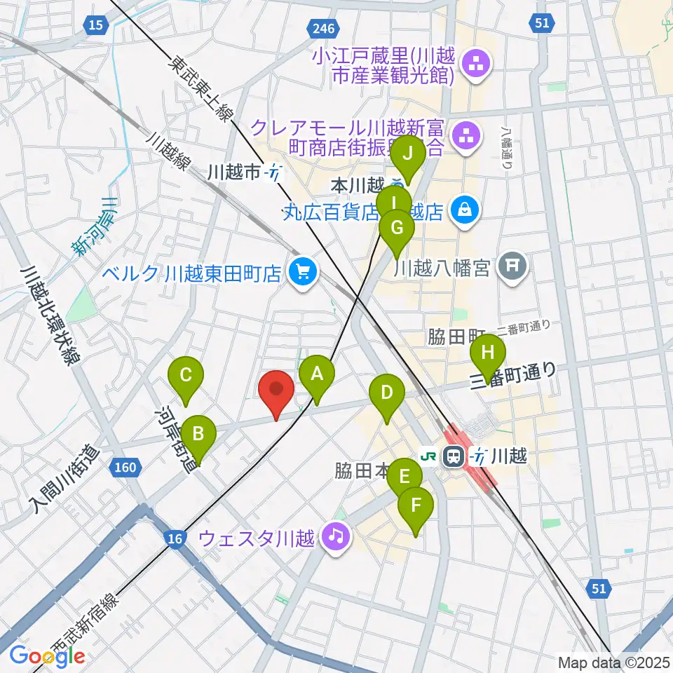 川越DEPARTURE周辺のホテル一覧地図