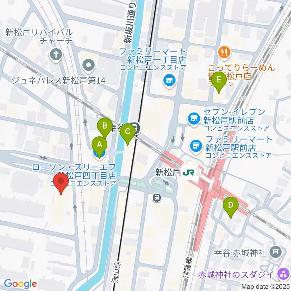伊藤楽器 新松戸センター周辺のホテル一覧地図