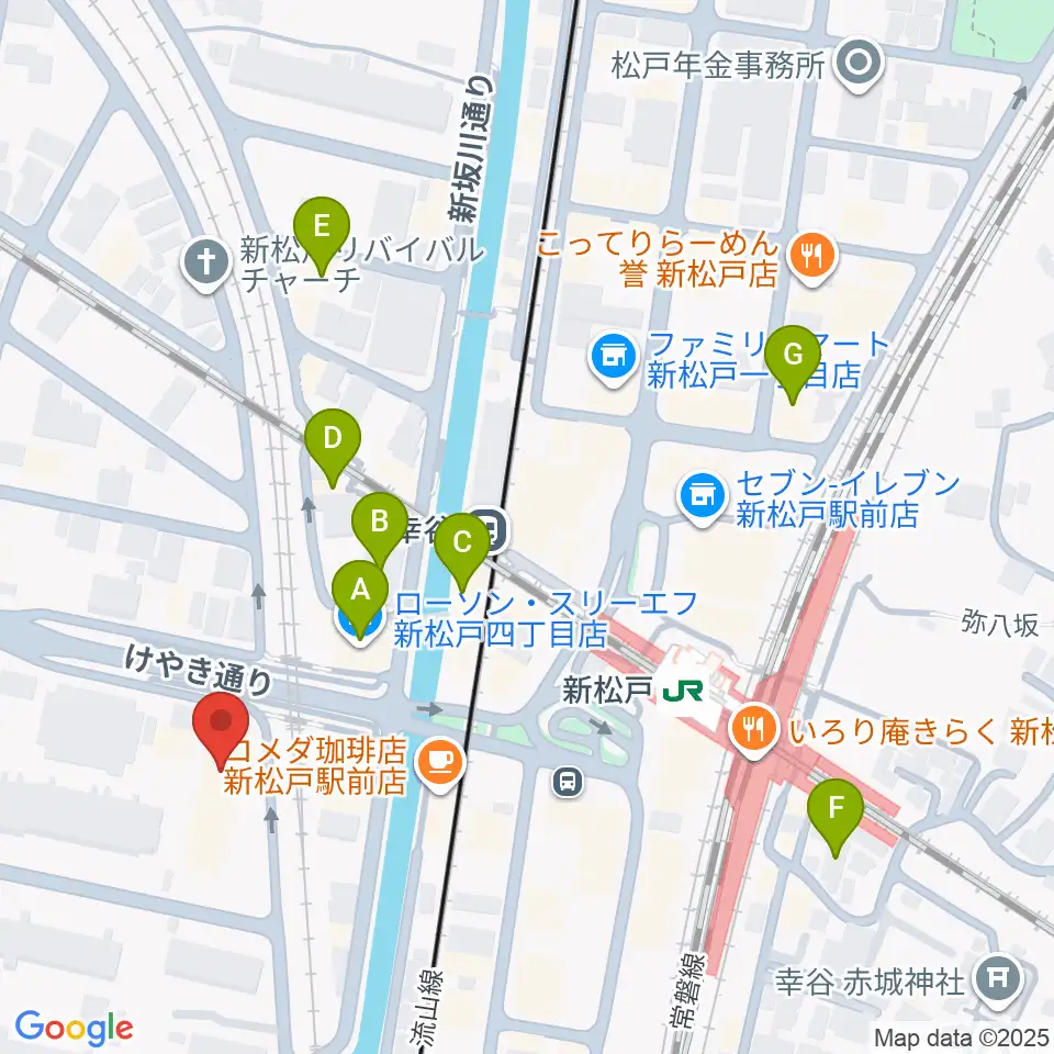 伊藤楽器 新松戸センター周辺のホテル一覧地図