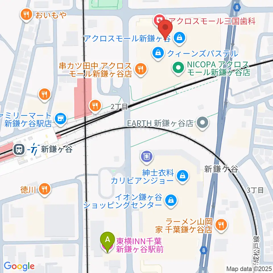 伊藤楽器 新鎌ヶ谷センター周辺のホテル一覧地図