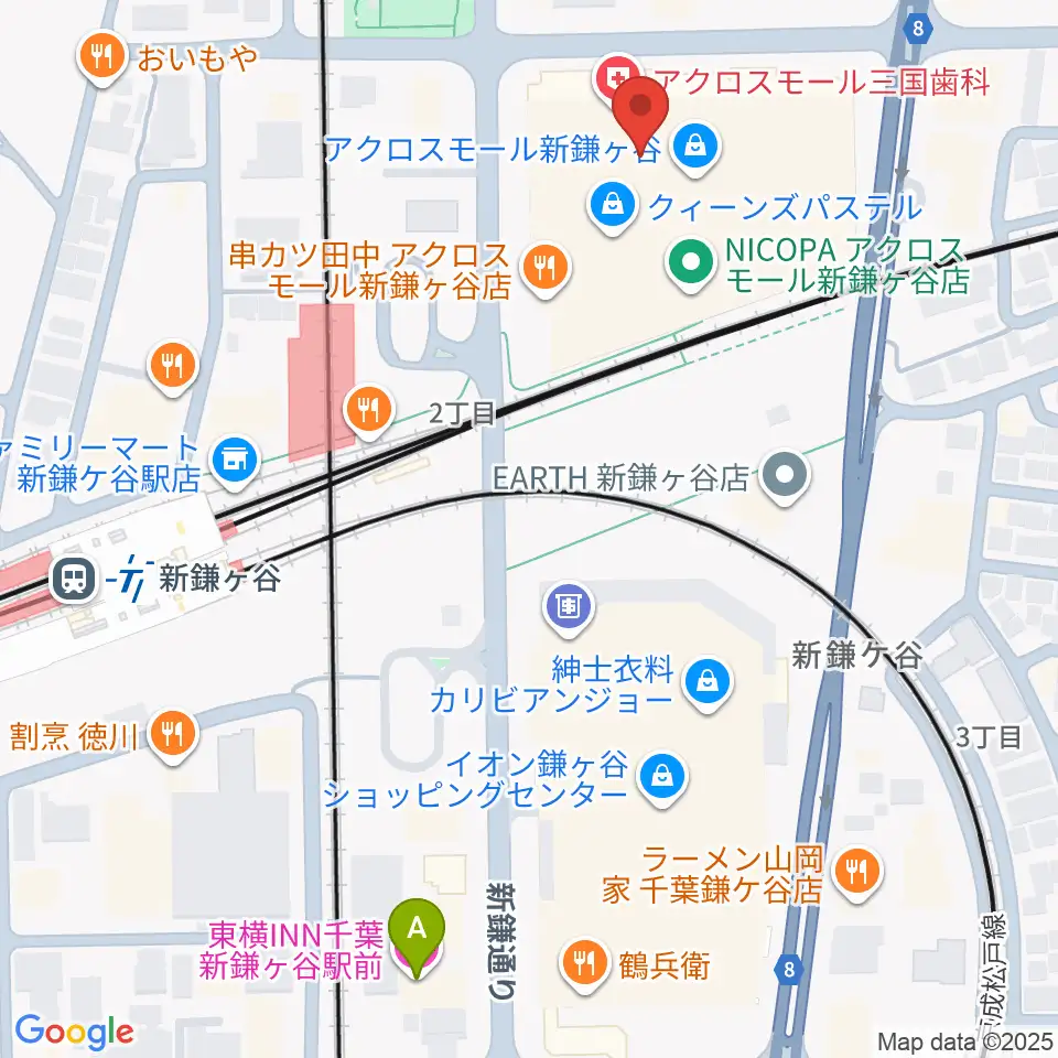 伊藤楽器 新鎌ヶ谷センター周辺のホテル一覧地図