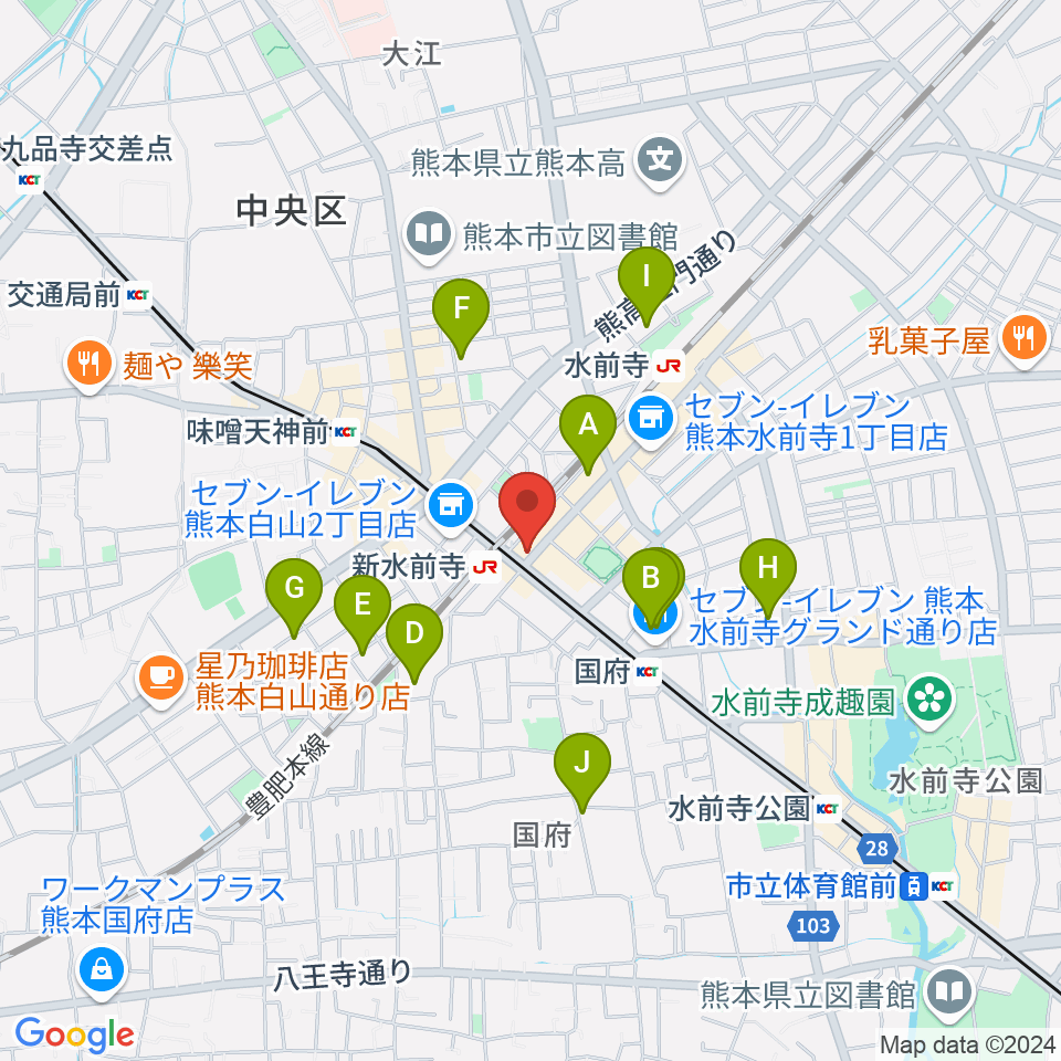 ムラヤマレコード水前寺本店周辺のホテル一覧地図