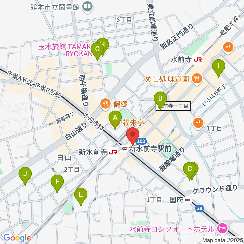ムラヤマレコード水前寺本店周辺のホテル一覧地図