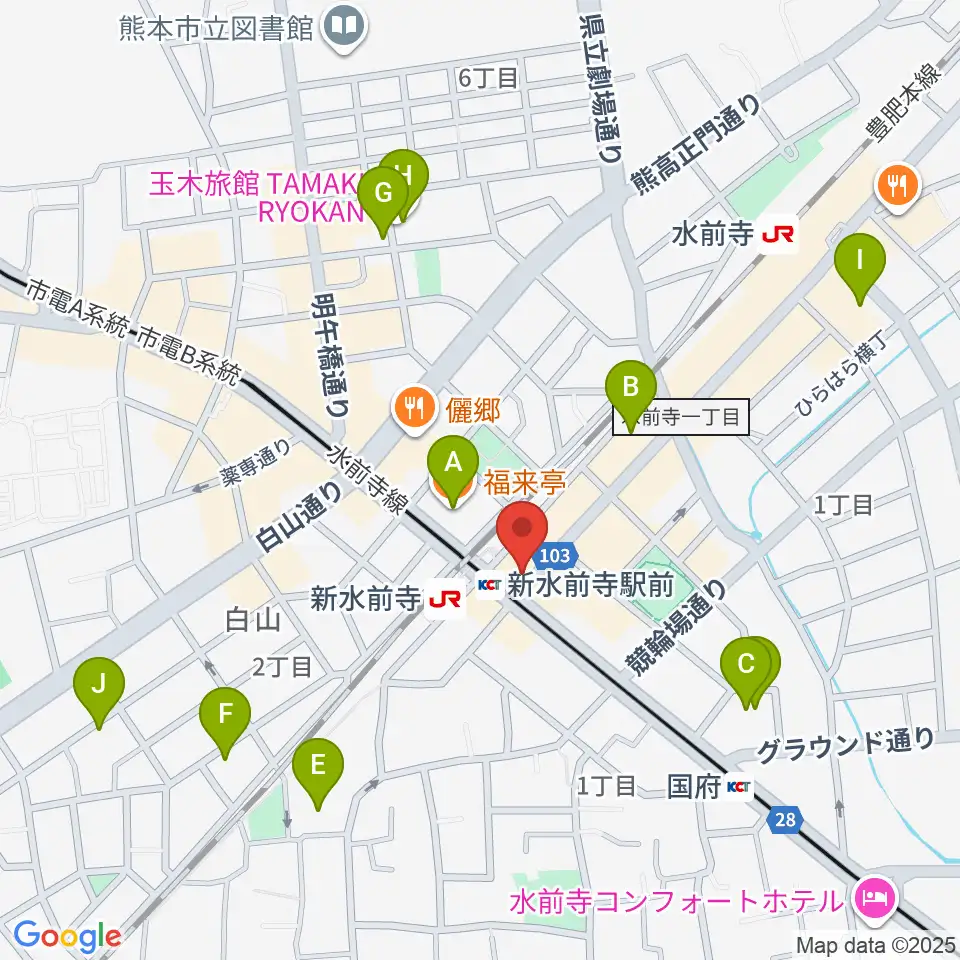 ムラヤマレコード水前寺本店周辺のホテル一覧地図