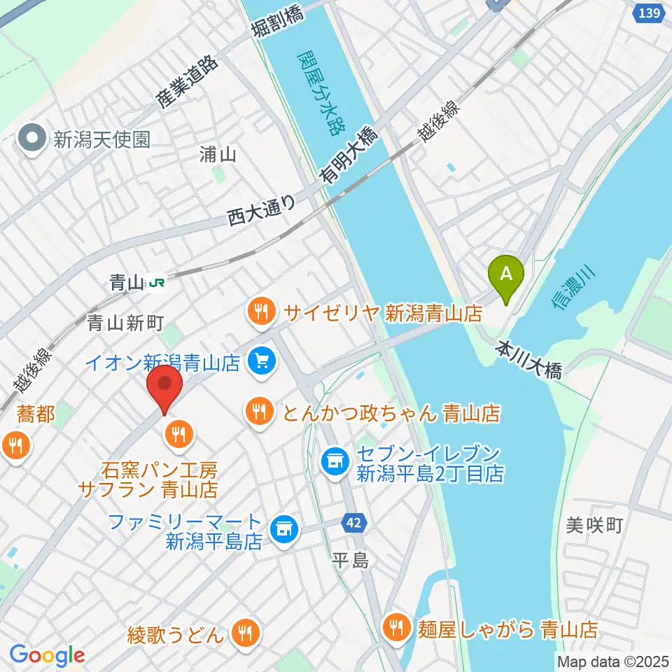 青山リハーサルスタジオ新潟店周辺のホテル一覧地図