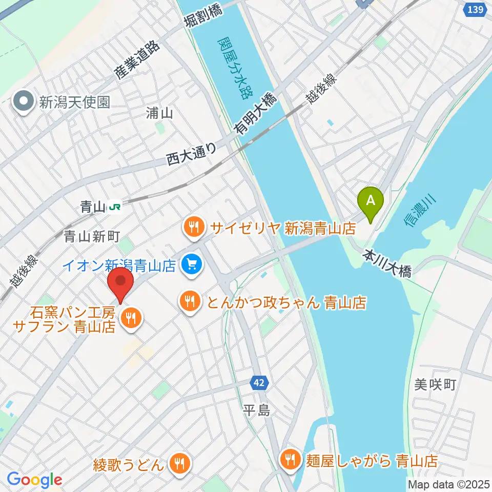 青山リハーサルスタジオ新潟店周辺のホテル一覧地図