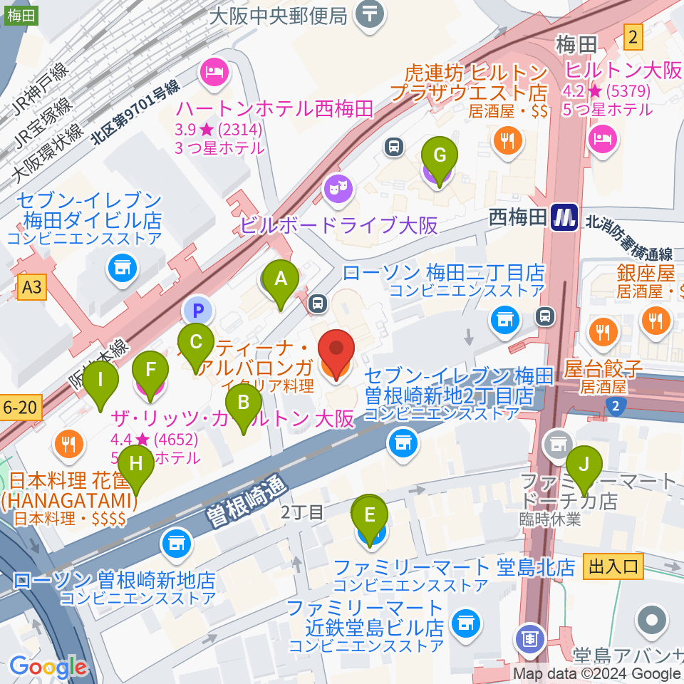 MIKIミュージックサロン西梅田ブリーゼブリーゼ周辺のホテル一覧地図