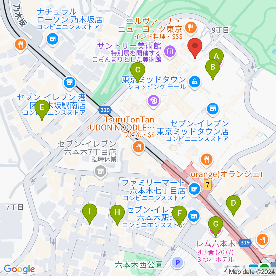 ビルボードライブ東京周辺のホテル一覧地図