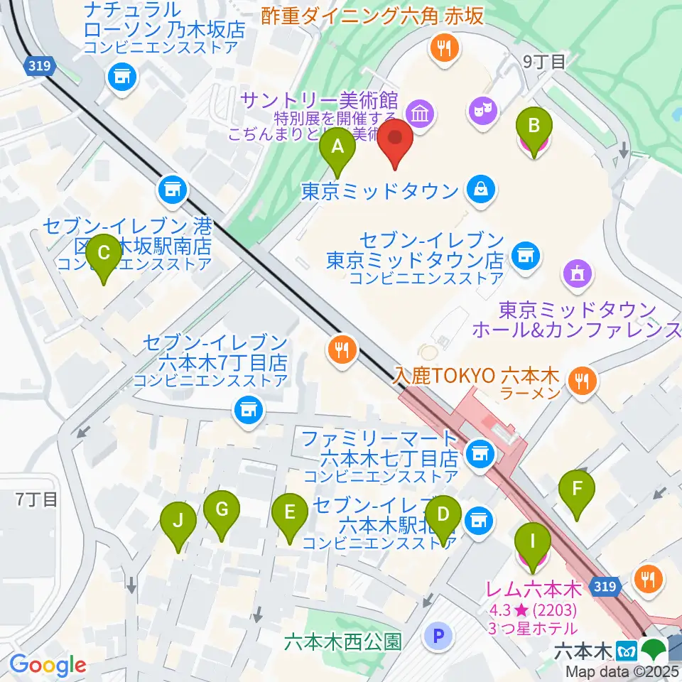 ビルボードライブ東京周辺のホテル一覧地図