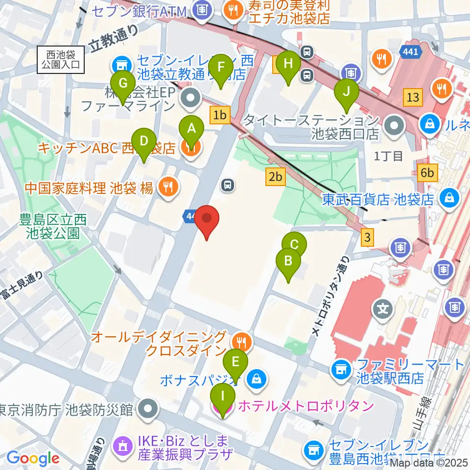 ミュージックスタジオ・フォルテ芸劇店周辺のホテル一覧地図