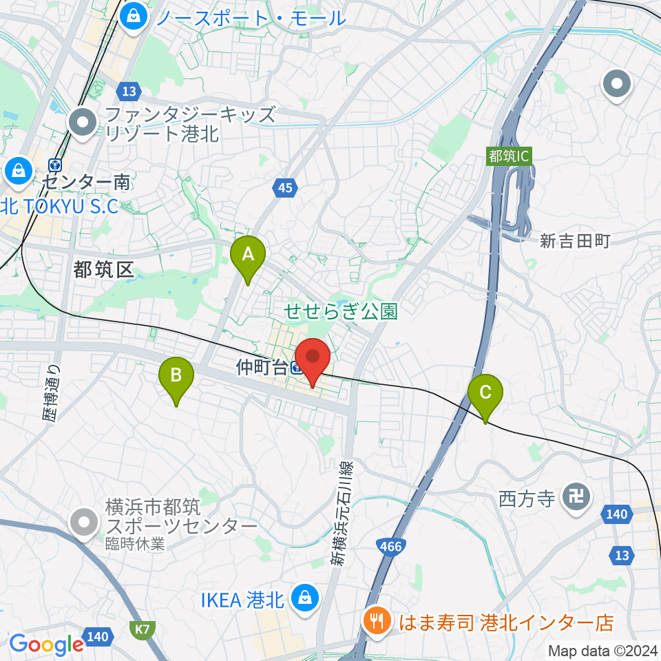 エルフラット仲町台アネックス周辺のホテル一覧地図