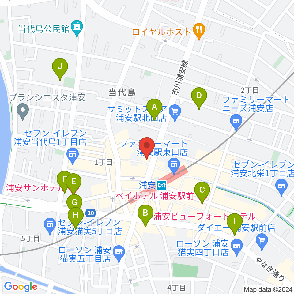 ジェイズスタジオ 浦安店周辺のホテル一覧地図