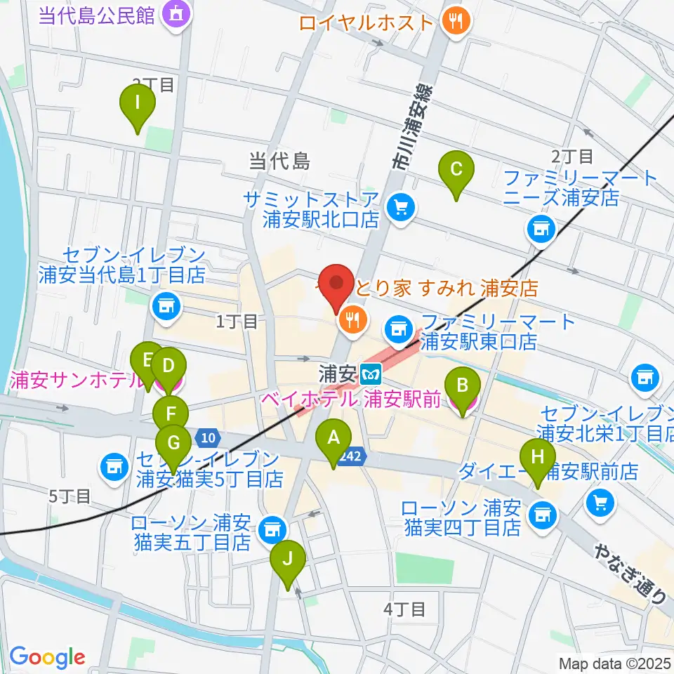 ジェイズスタジオ 浦安店周辺のホテル一覧地図