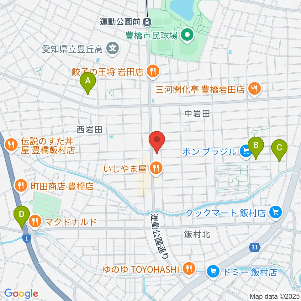 オリエント楽器ミューズフォレスト豊が丘周辺のホテル一覧地図
