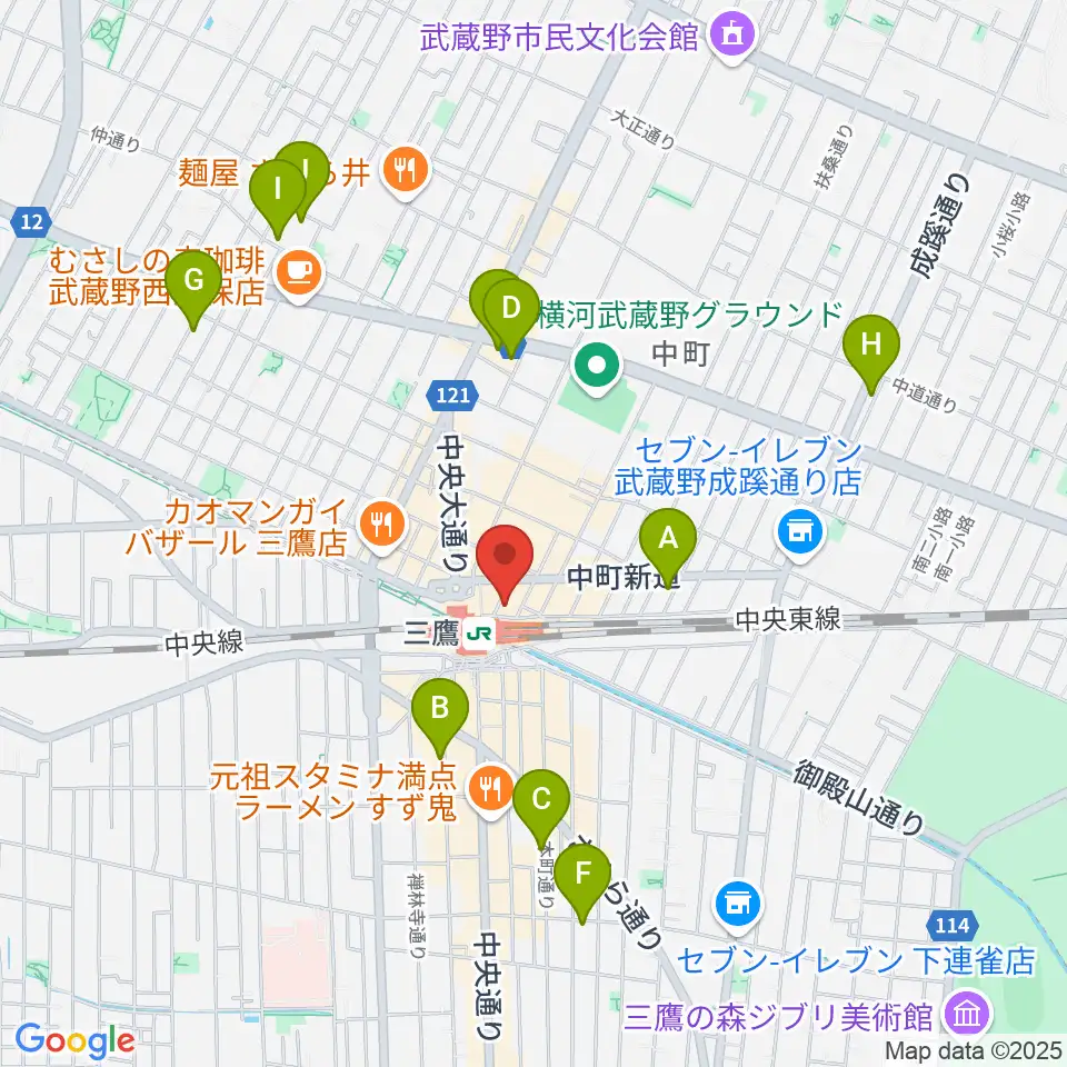 武蔵野芸能劇場周辺のホテル一覧地図