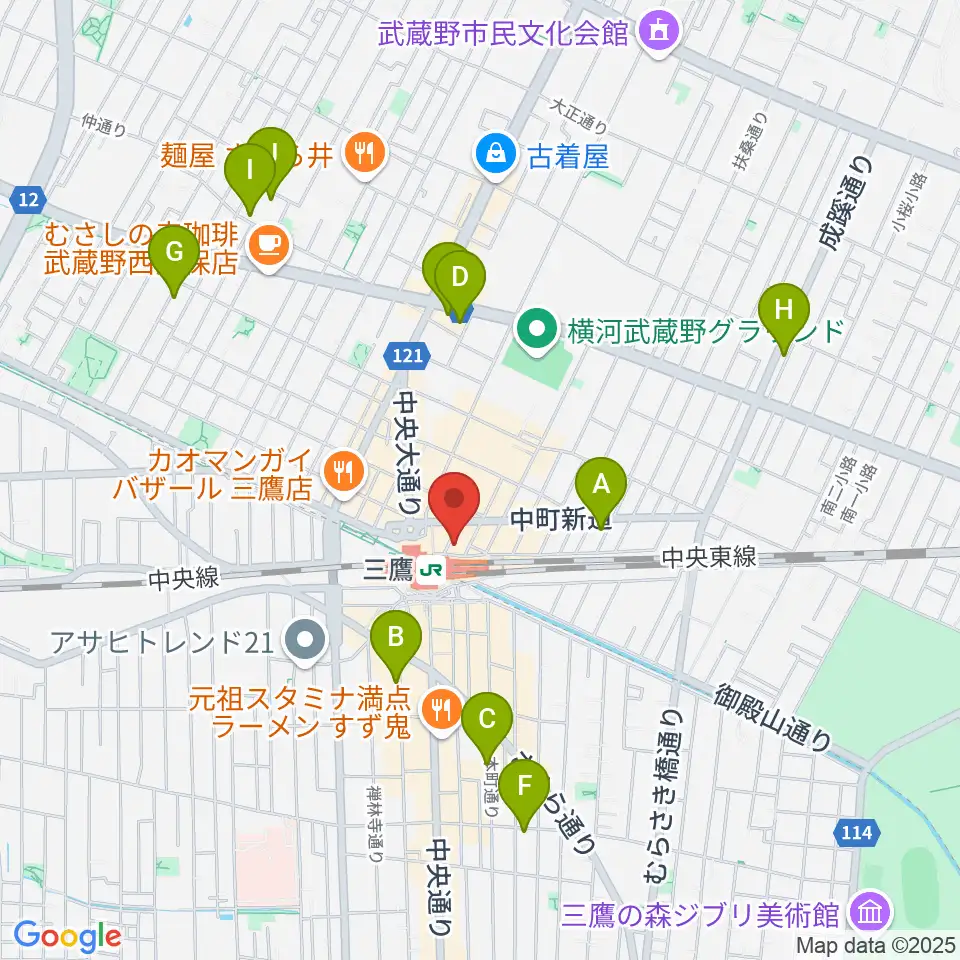 武蔵野芸能劇場周辺のホテル一覧地図