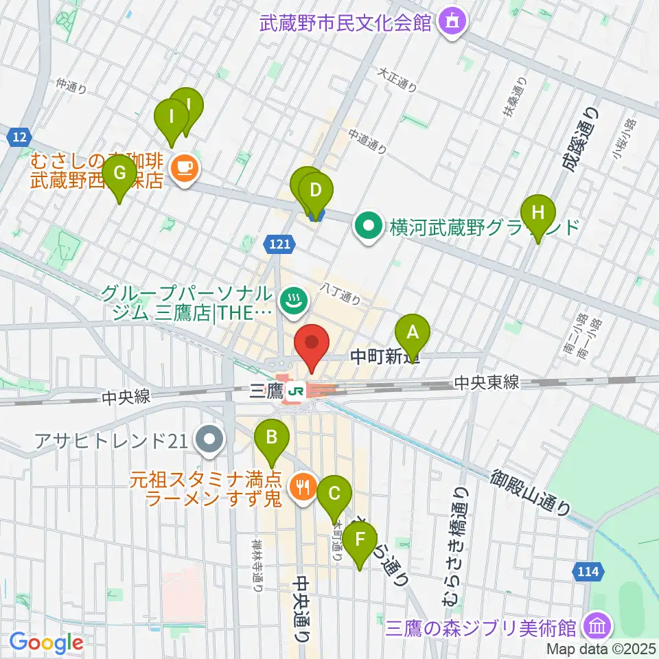 武蔵野芸能劇場周辺のホテル一覧地図