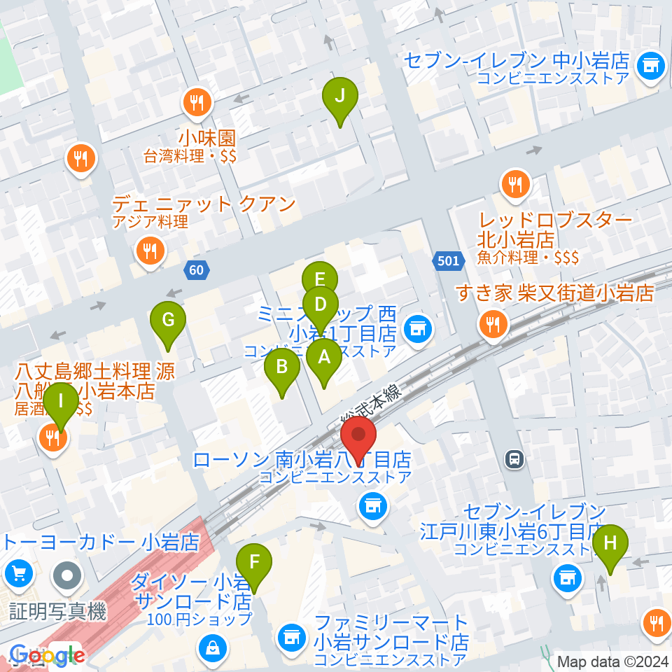 小岩BACK IN TIME周辺のホテル一覧地図