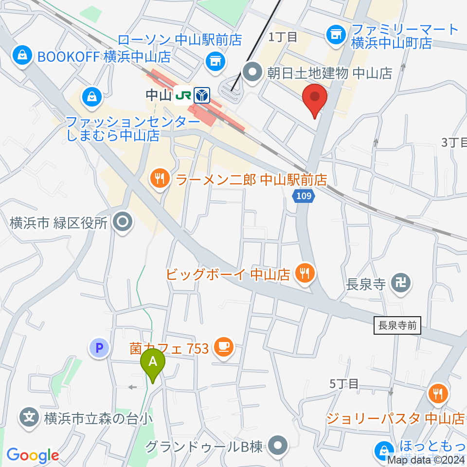 山響楽器店 中山店周辺のホテル一覧地図