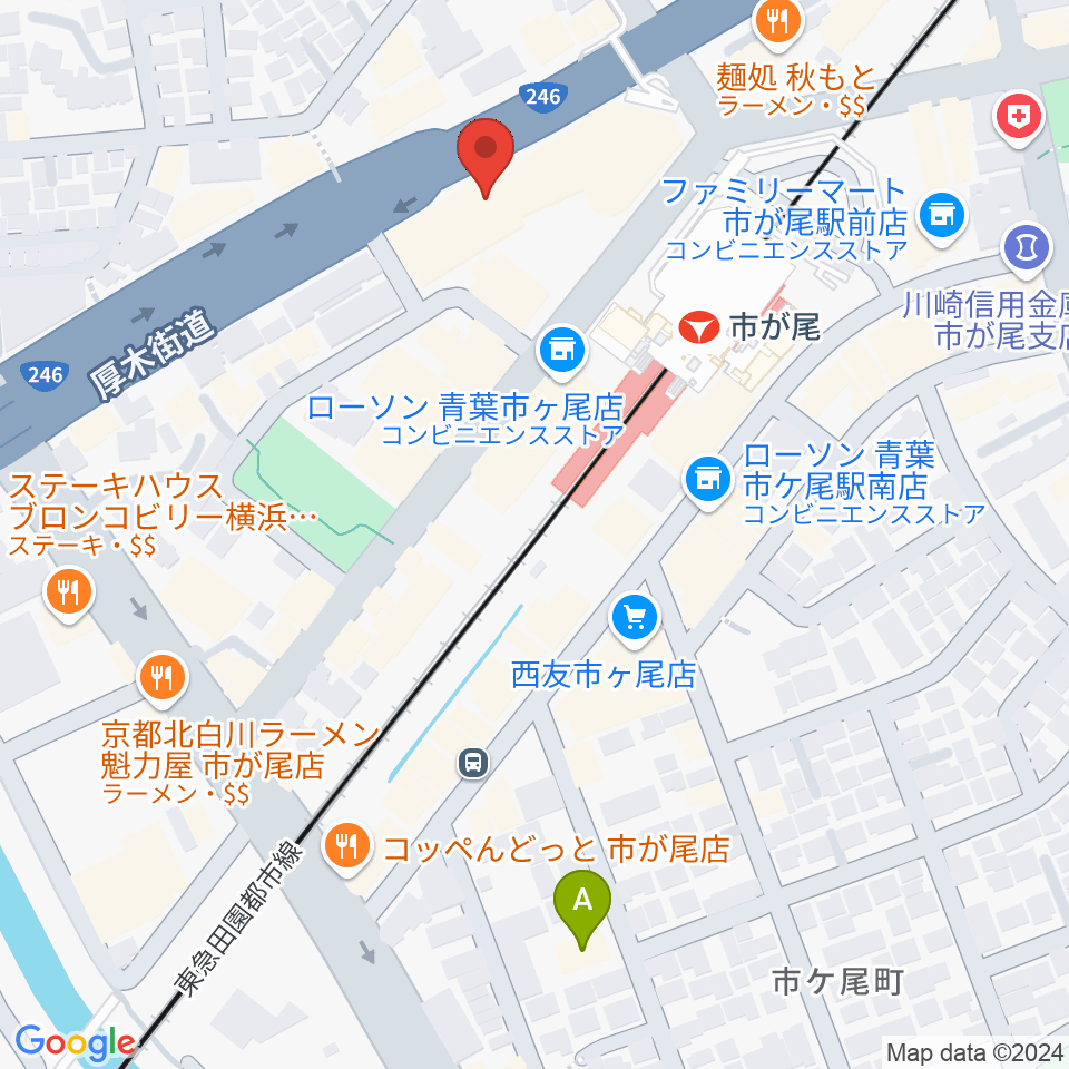 山響楽器店 市ヶ尾センター周辺のホテル一覧地図