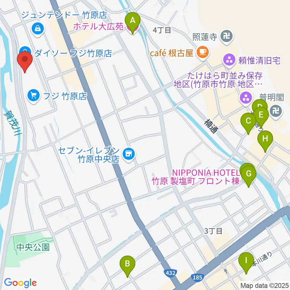 キハラ楽器 竹原センター周辺のホテル一覧地図