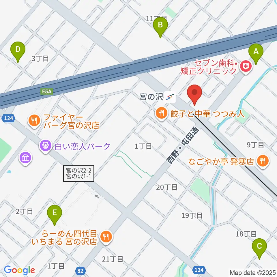 エルム楽器 宮の沢ミュージックセンター周辺のホテル一覧地図