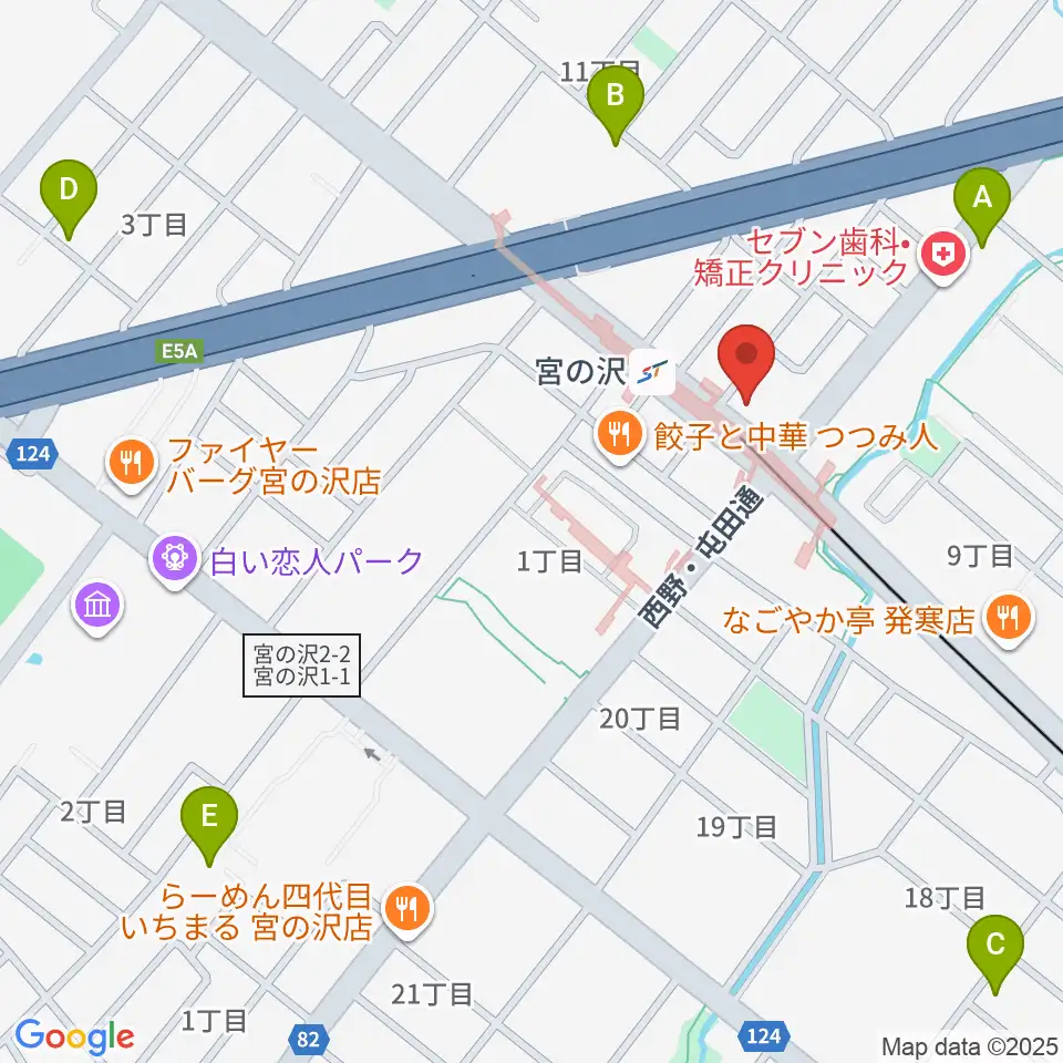 エルム楽器 宮の沢ミュージックセンター周辺のホテル一覧地図