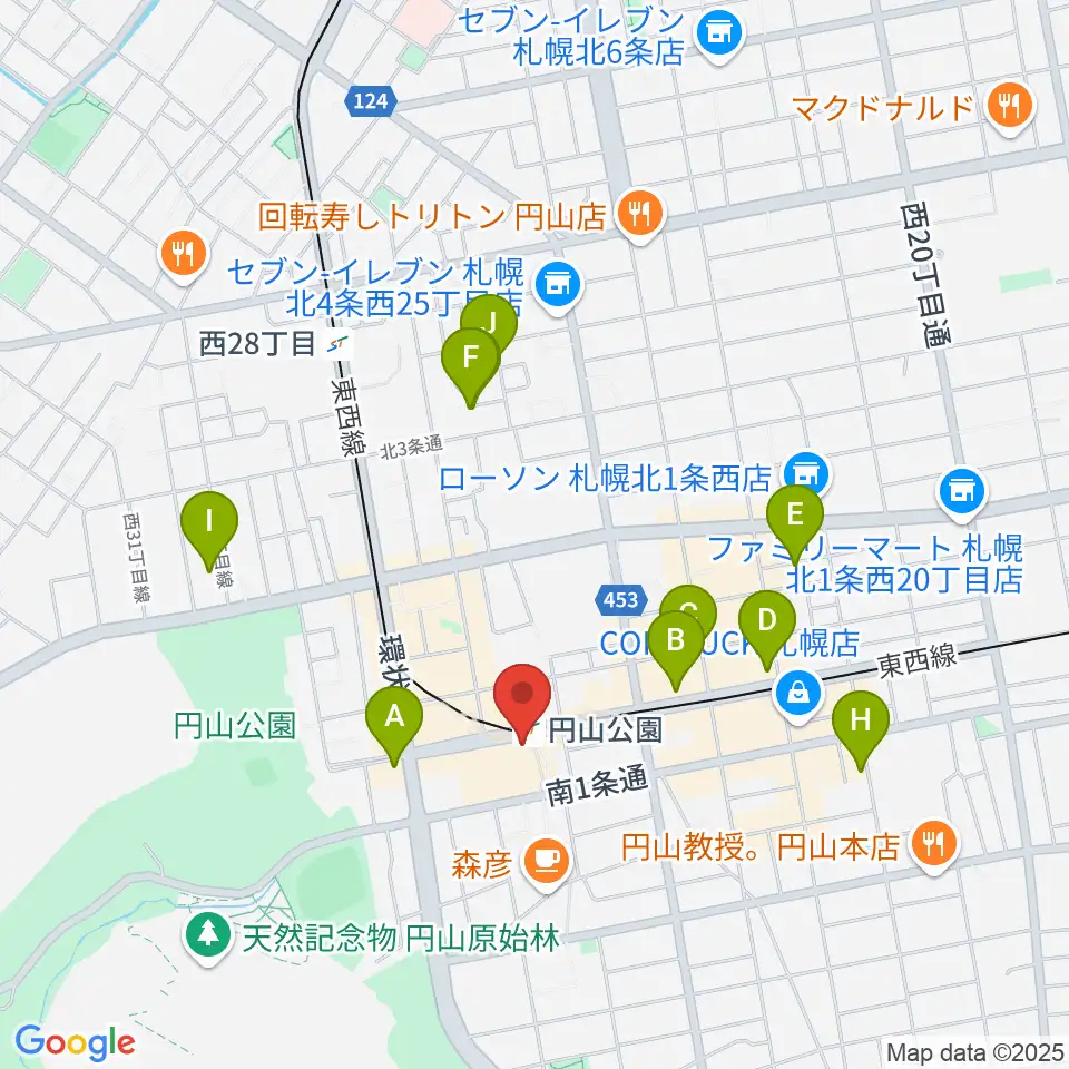 エルム楽器 ELMハーモニレマルヤマクラス周辺のホテル一覧地図