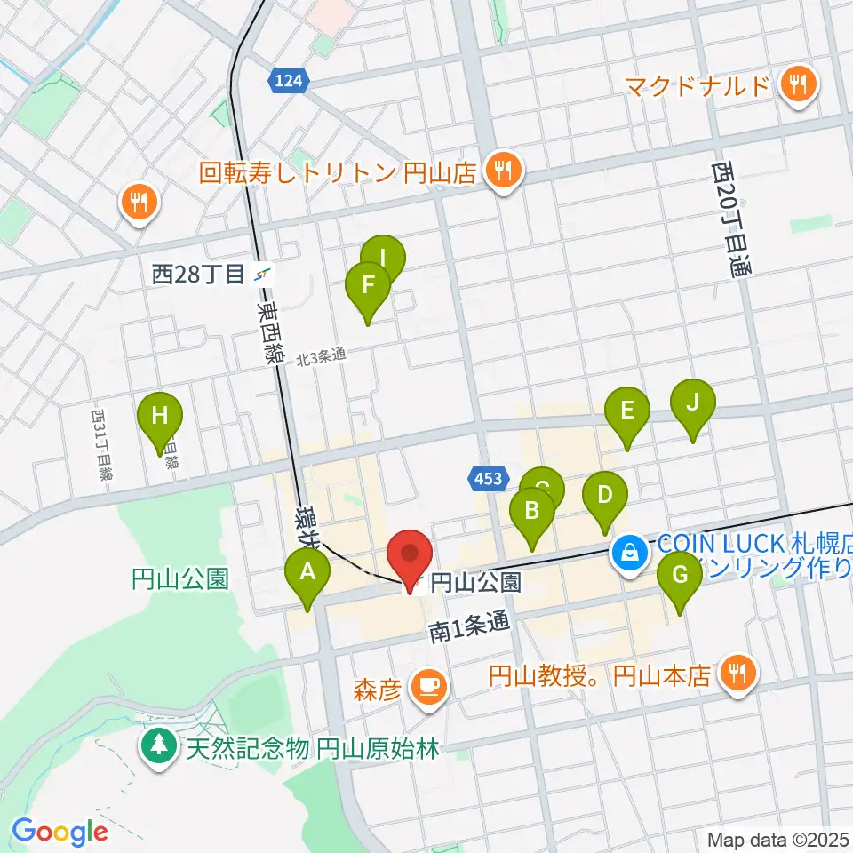 エルム楽器 ELMハーモニレマルヤマクラス周辺のホテル一覧地図