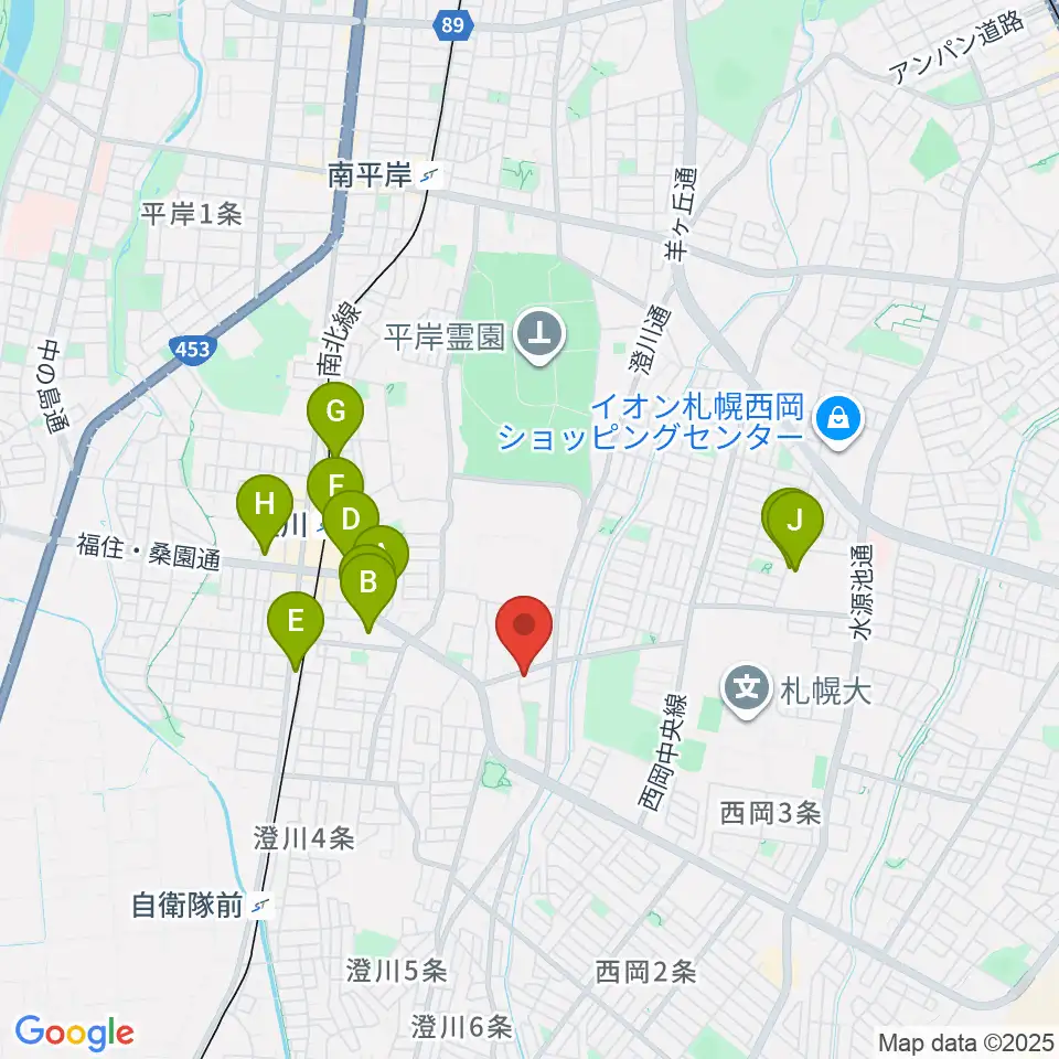 エルム楽器 澄川センター周辺のホテル一覧地図