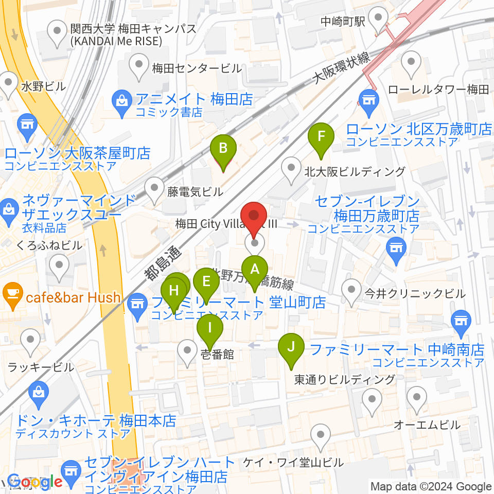 梅田サードストーン周辺のホテル一覧地図