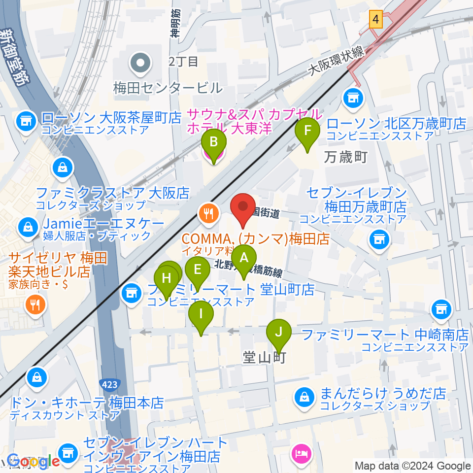 梅田サードストーン周辺のホテル一覧地図