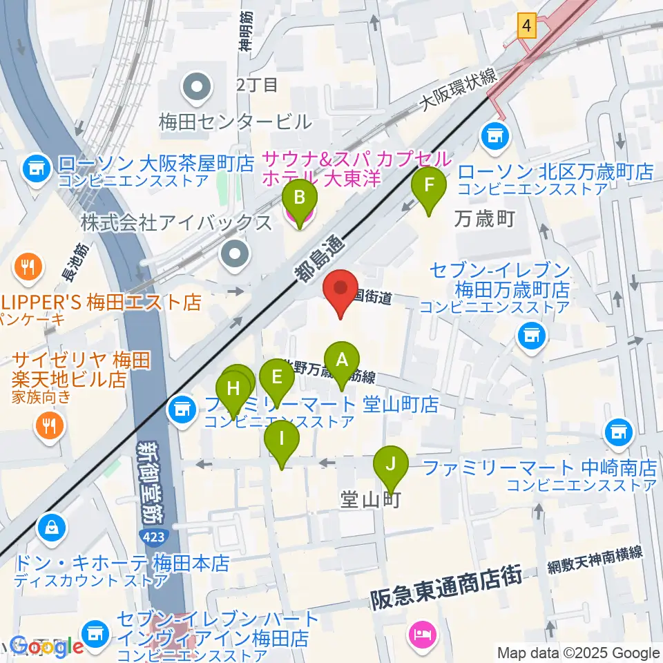 梅田サードストーン周辺のホテル一覧地図