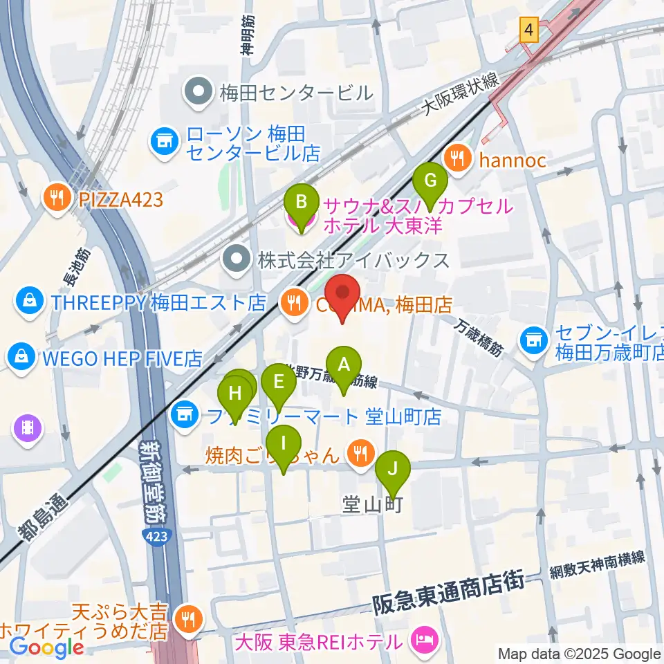 梅田サードストーン周辺のホテル一覧地図