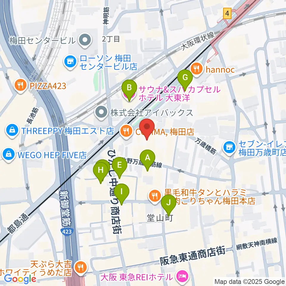 梅田サードストーン周辺のホテル一覧地図