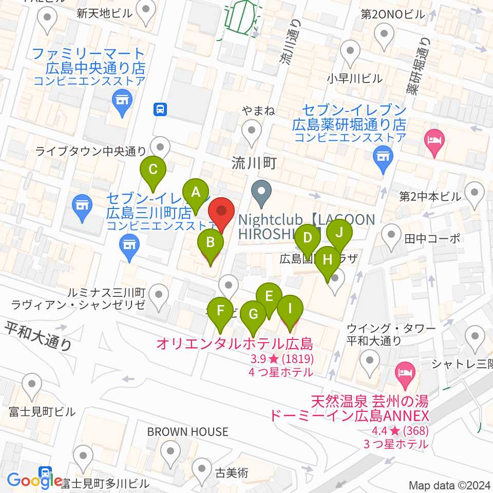 広島AGIT周辺のホテル一覧地図