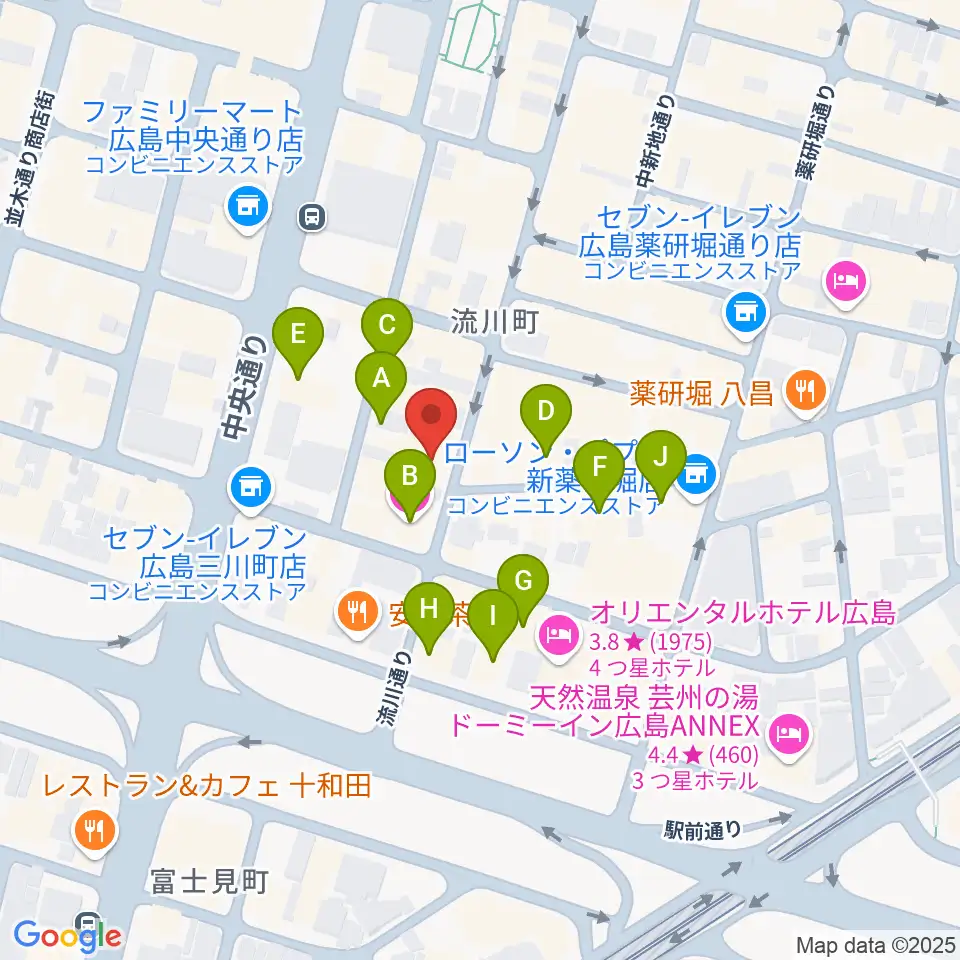 広島AGIT周辺のホテル一覧地図