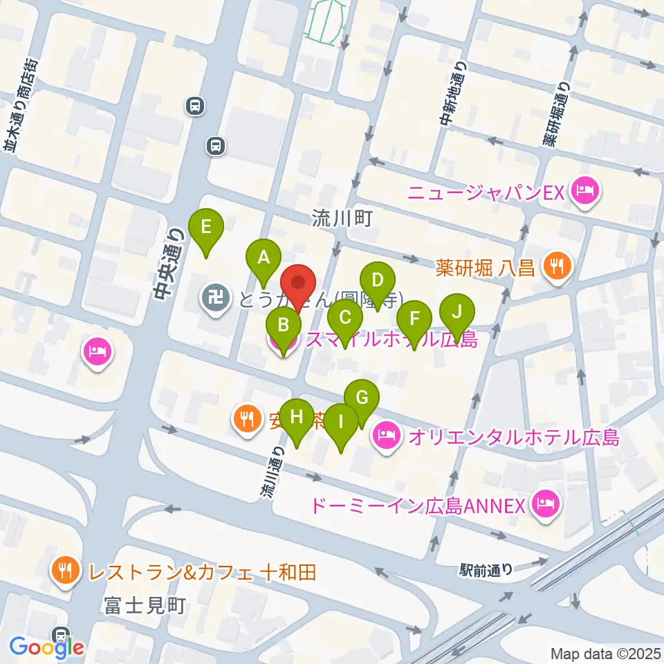 広島AGIT周辺のホテル一覧地図