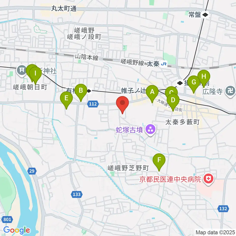 JEUGIA 太秦センター周辺のホテル一覧地図