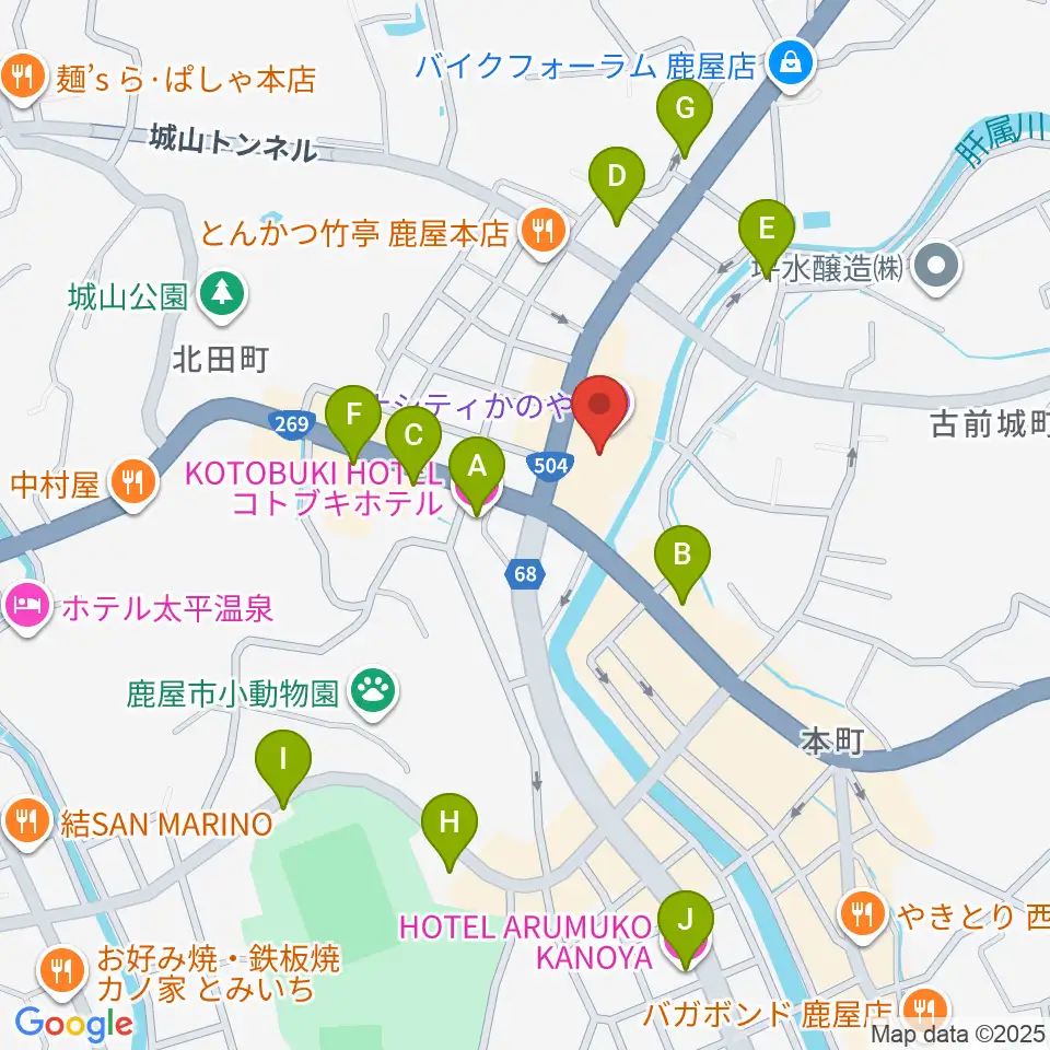 リナシティかのや 鹿屋市市民交流センター周辺のホテル一覧地図